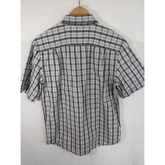 Carhartt Relaxed Fit Button Up Shirt Men's Medium Blue/Gray Plaid Short Sleeve - Picture 5 of 8